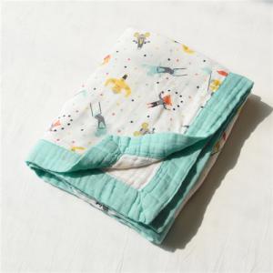 Quality Zero Formaldehyde Muslin Stroller Blanket / Lightweight Baby Cotton Swaddle Wraps wholesale