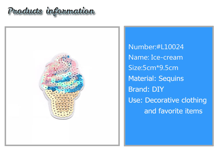 Multi Layered Color Ice Cream Iron On Patch 5*9.5CM Size With Merrowed Border
