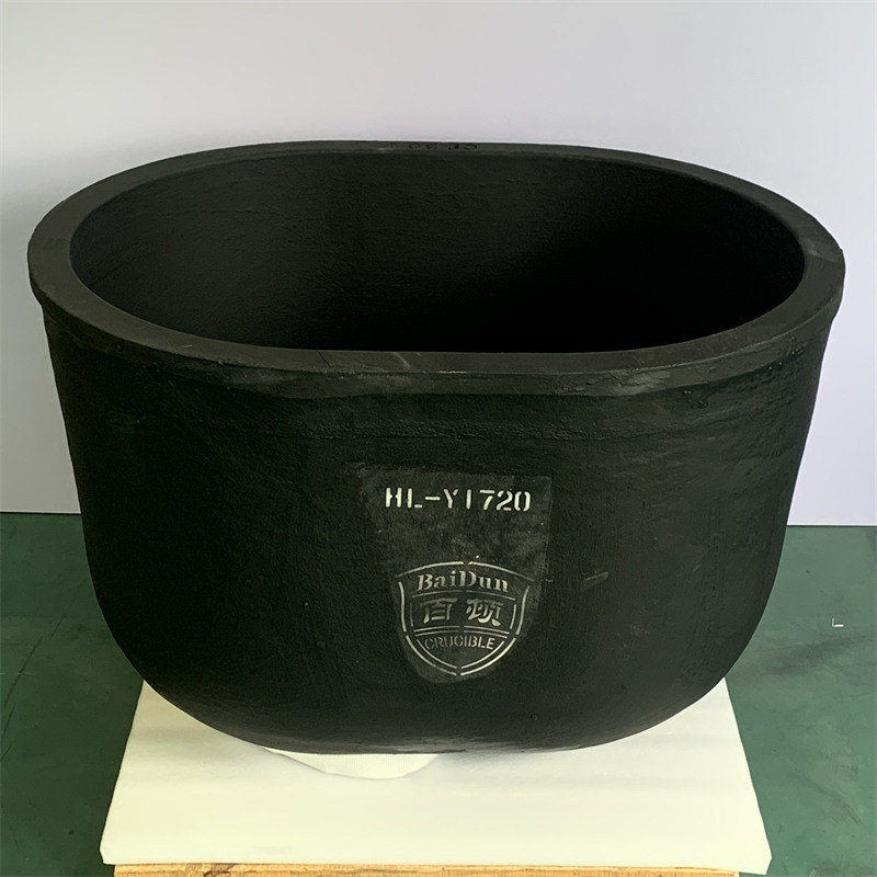 Chemical Stability Oval Type Crucible Metal Melting Silicon Carbide Graphite Crucible