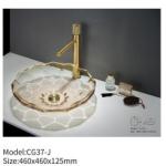 Modern Home Bathroom Glass Counter Top Sink Round Glass Wash Hand Basin