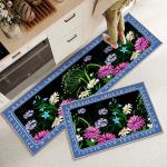 Plant Flower Printing Kitchen Floor Mats Non Slip 40*60mm Rectangle