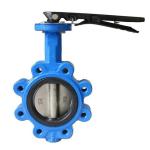 Ductile Iron Lug Type Butterfly Valve Gearbox / Lever Operation