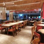 PU Leather Solid Wood Upholstered Dining Chairs 58cm Width For Restaurant Home