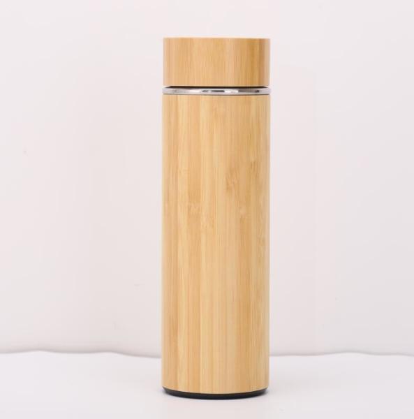 Insulated Bamboo Tea Travel Tumbler With Infuser Strainer Sleeve For Hot Coffee