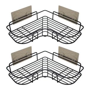 China Wall Mounted Sustainable Self Adhesive Bathroom Corner Shelf No Drilling Storage on sale