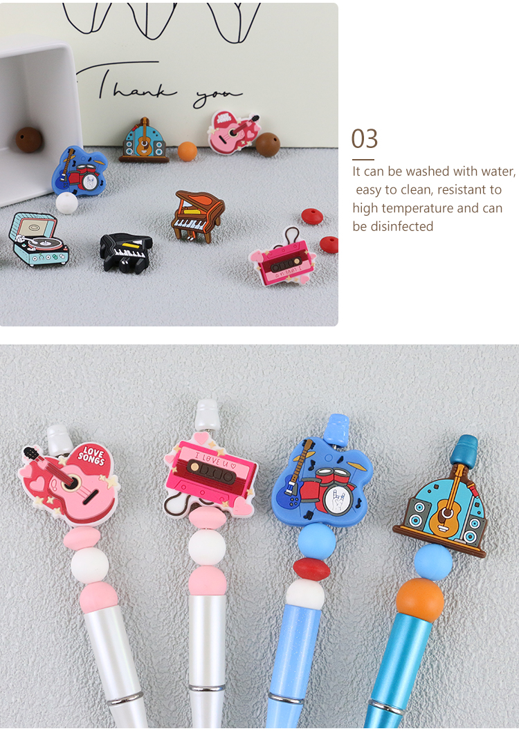 Eco Friendly Silicone Personalised Teething Beads For Keychains Bracelet