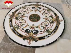 Quality Villa Entrance Green Jade Onyx Flower Waterjet Marble Tiles wholesale