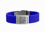 Metal Plate Silicone ID Wristbands , Engraved Silicone Runners ID Bracelet