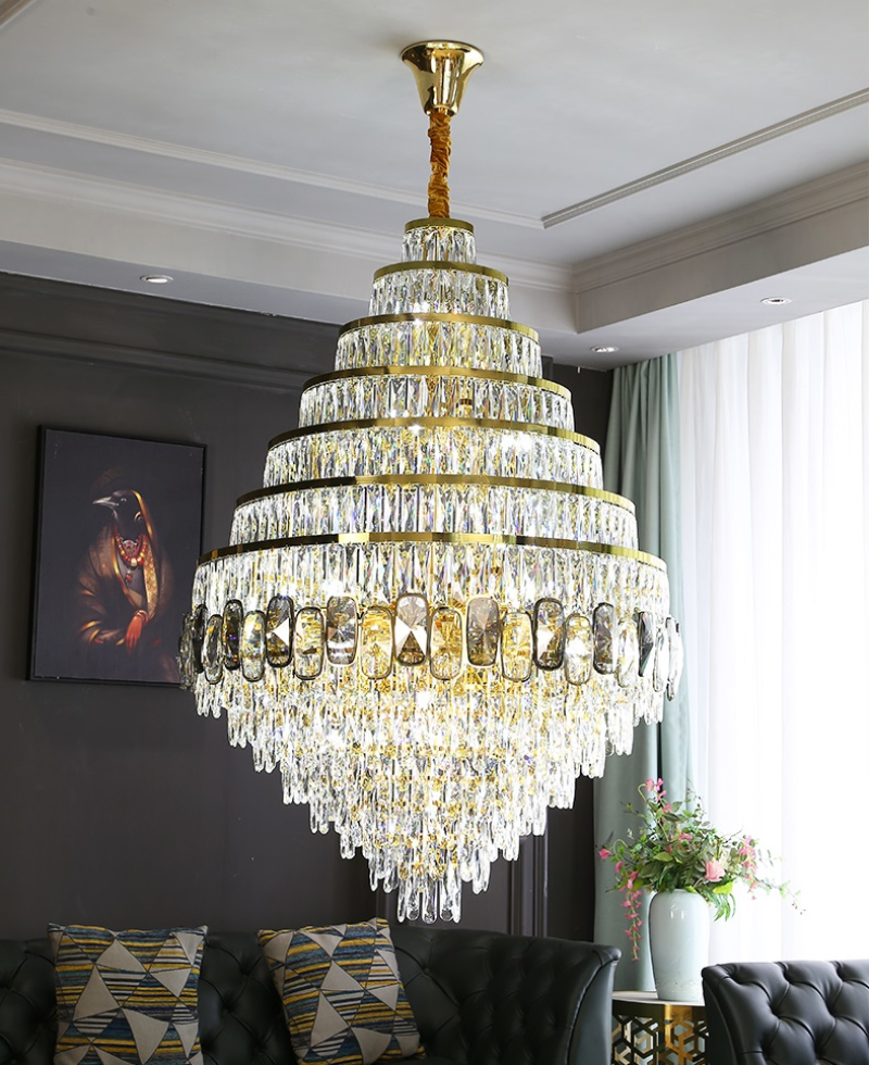 Crystal villa large chandelier for living room hotel lobby decoration lighting(WH-NC-97)