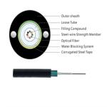 Aerial 80m Span corning fiber optic cable 24 core, corning fiber optic cable