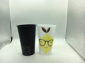 Quality Injection Molded PP Plastic Beverage Cups for Milk Tea Juice , Iml Products wholesale