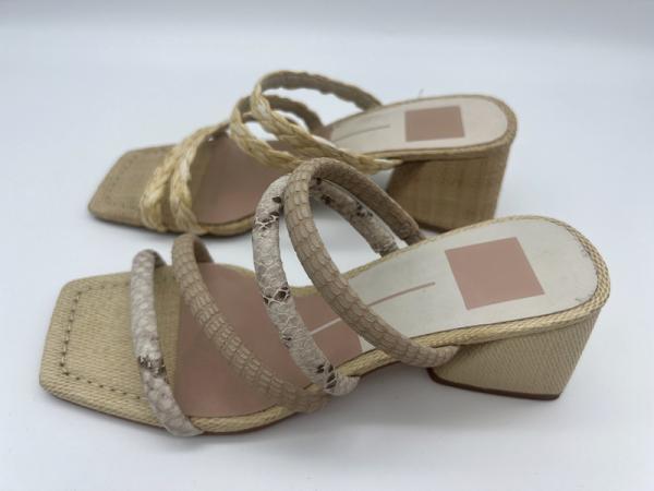 Python Print Ladies Soft Leather Sandals Lt Tan / Off White Cute Peep Toe