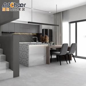 Quality RTA Melamine Board Door Material High Gloss Kitchen Cabinet with Sintered Stone Table Top wholesale
