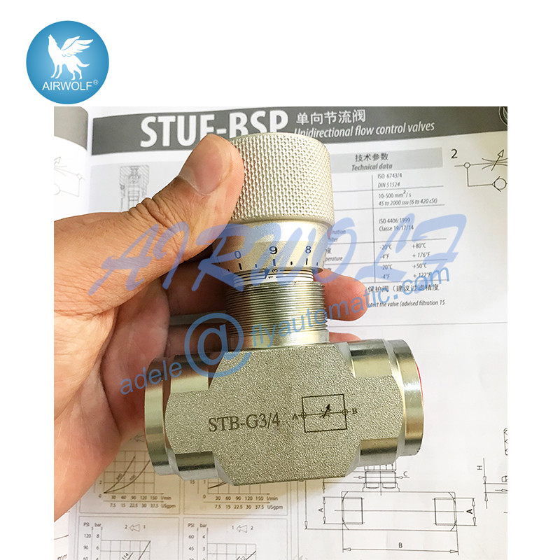 STB-G3/4 Hydraulic One Way Throttle Valve PN40 For Flow Control