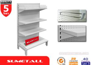 Quality Single Sided Gondola Clothing Store Shelving With Metal Peg Board Back wholesale