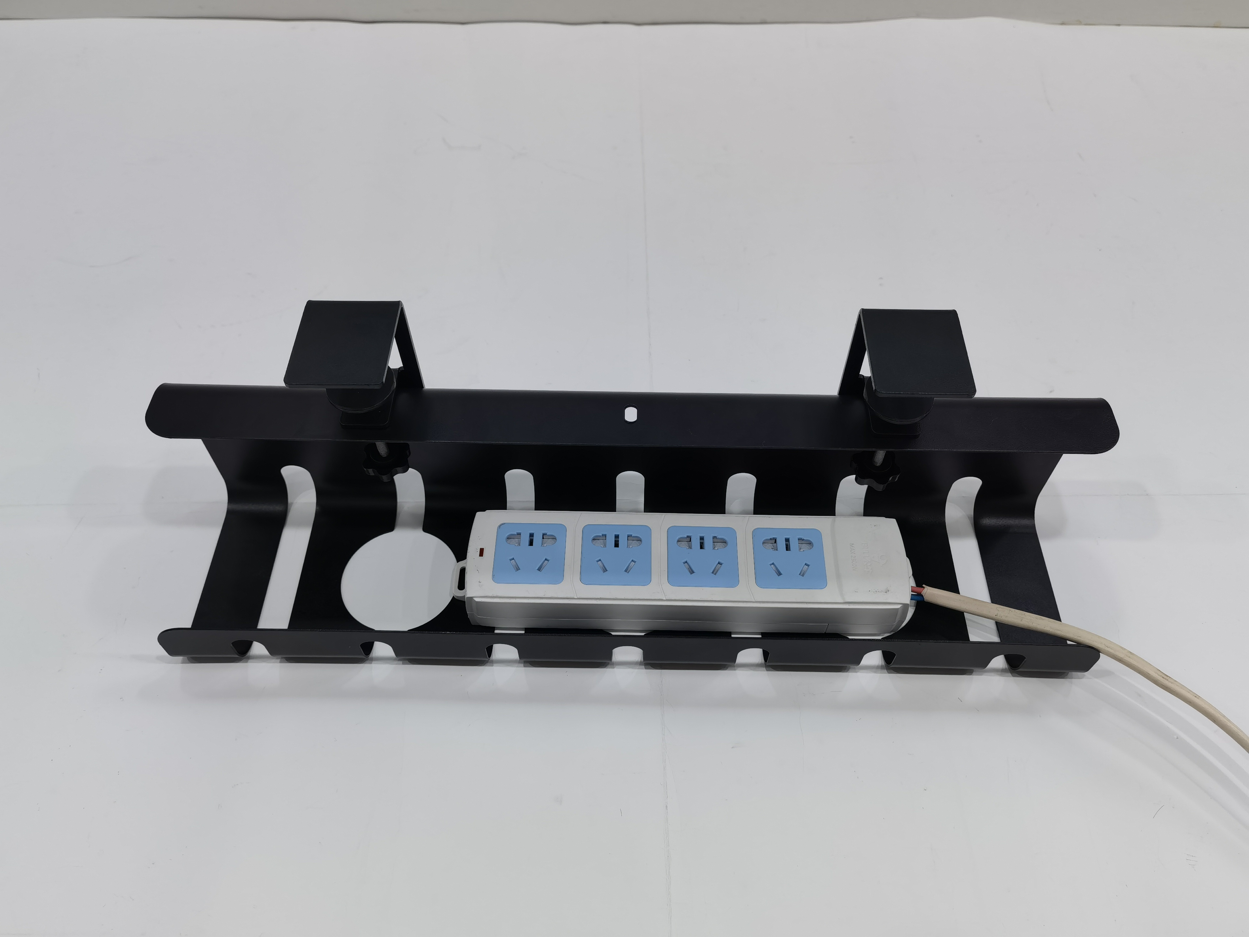 Metal Cast Iron Under Desk Cable Management Tray Pack of 2 for Neat Cord Storage