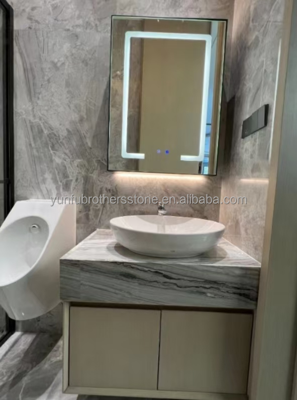 Polished Serbian Grey Marble Wall Panels for High End Interior Decoration