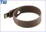 Leather Material Slim 8GB USB Bracelet Flash Drive Buckle Fixed