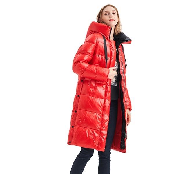 FODARLLOY Warm hooded cotton-padded clothes women slim long down winter jackets