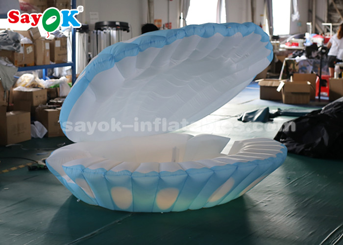 Giant 4mH Colorful Lighting Inflatable Led Shell For Wedding Decoration