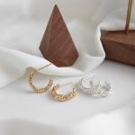 Lanciashow 925 Sterling Silver Jewellery Simple Interweave Twisted Hoop Earrings