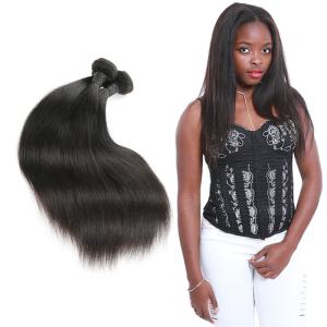 Quality Real 3 Bundles Of Straight Virgin Hair Weave / Straight Human Hair Extensions wholesale