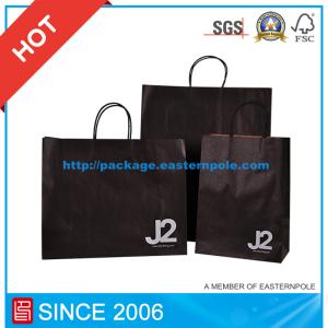 Quality Machine Made Black Kraft Paper Shopping Gift Bag wholesale