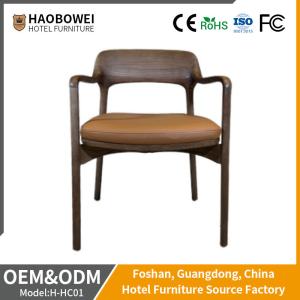Quality Arm Hotel Dining Chair Set Leather Padded All Ash Wooden In Bulk wholesale