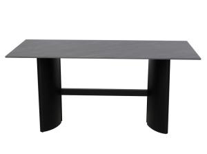 Quality 1650*850mm Ceramic Finished Dining Table With Fixed Type Black Metal Base wholesale