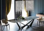 Marble hotel Dining Table With Stainless Steel Legs