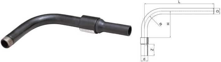 90 Degree Steel Pipe Welding / Screw Transition Steel To PE Transition Fittings