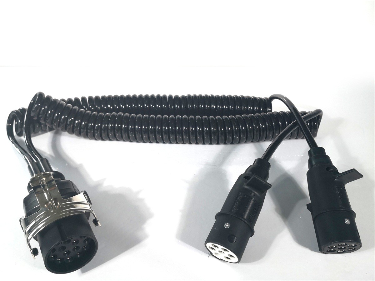 European Type Trailer Cable Spiral Coil 24v Nylon Plug OEM Standard