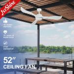 Air Cooling Fan 52 Inch Waterproof Outdoor Plastic Ceiling Fan With 3 Rotary