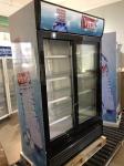 Vertical Double Door Frost Free Display Beverage Cooler / Glass Door Beverage