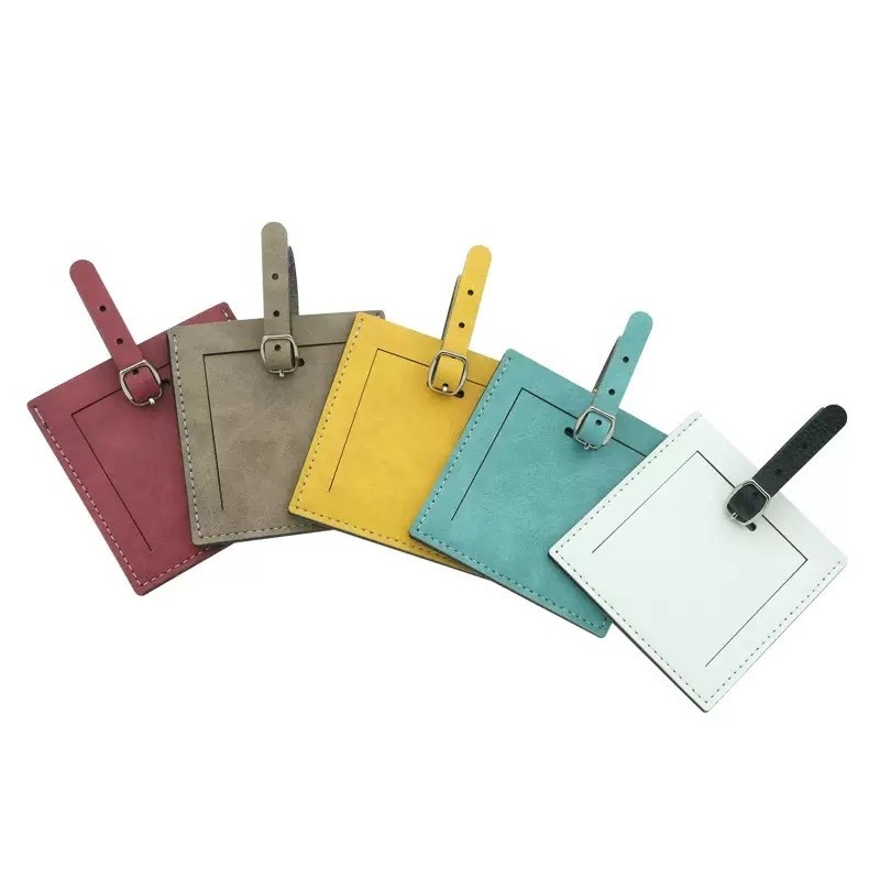 Custom Blank Sublimation PU Leather Luggage Tag For Sublimation Printing