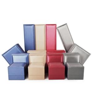 Quality PU Velvet Jewelry Gift Boxes Debossed Logo Customizable For Earring Bracelet Necklace wholesale