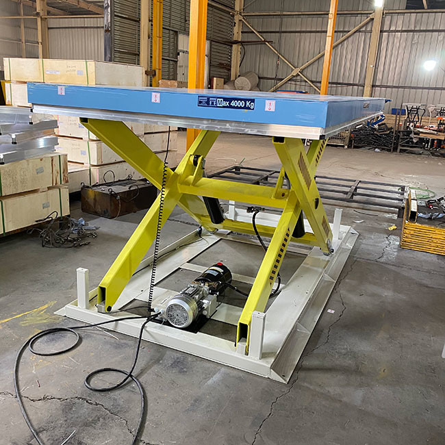4 Ton Heavy Duty Electric Scissor Table Lift Hydraulic Max Height 1400mm