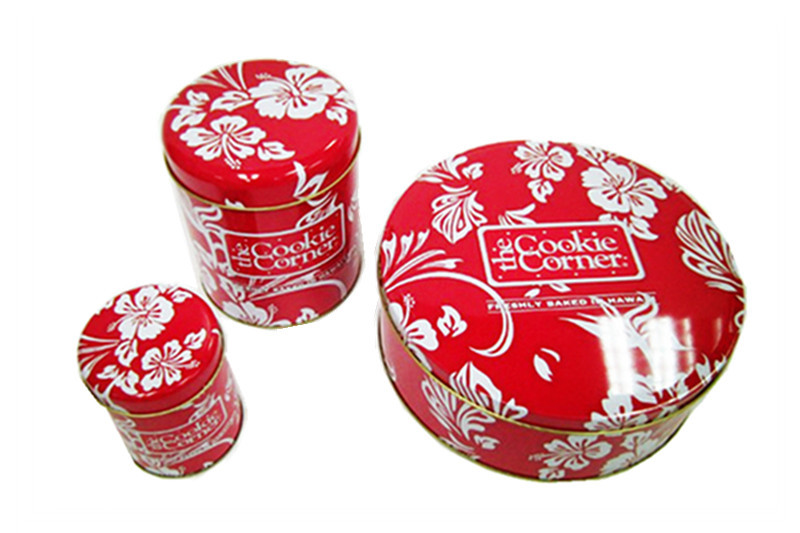 Custom Food Grade Cookie Tin Containers Box With Logo Printing , ISO90001:2008