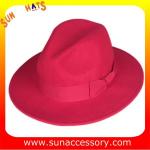 T0061197 Sun Accessory customized winner fashion 100% wool felt fedora hats,