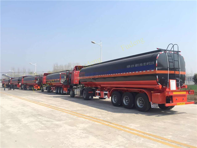 Steel Asphalt Fuel Tanker Semi Trailer Automatic Air Brakes 30 - 70 Cubic