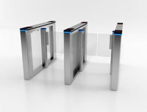 Quality Fastlane Tempered Glass Pedestrian Turnstile Gate Sever Motor Control wholesale