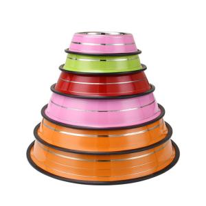 Quality Anti Skid 2500ml Rubber Dog Food Bowl Pet Stainless Steel wholesale