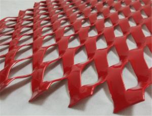 China 100mm hole size Red Color outdoor Wall Decorative expanded metal mesh on sale