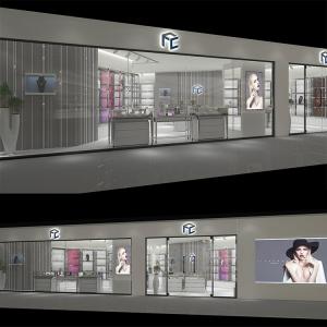 Quality OEM Electroplate Jewelry Shop Furniture Jewellery Glass Counter Display Brushed wholesale