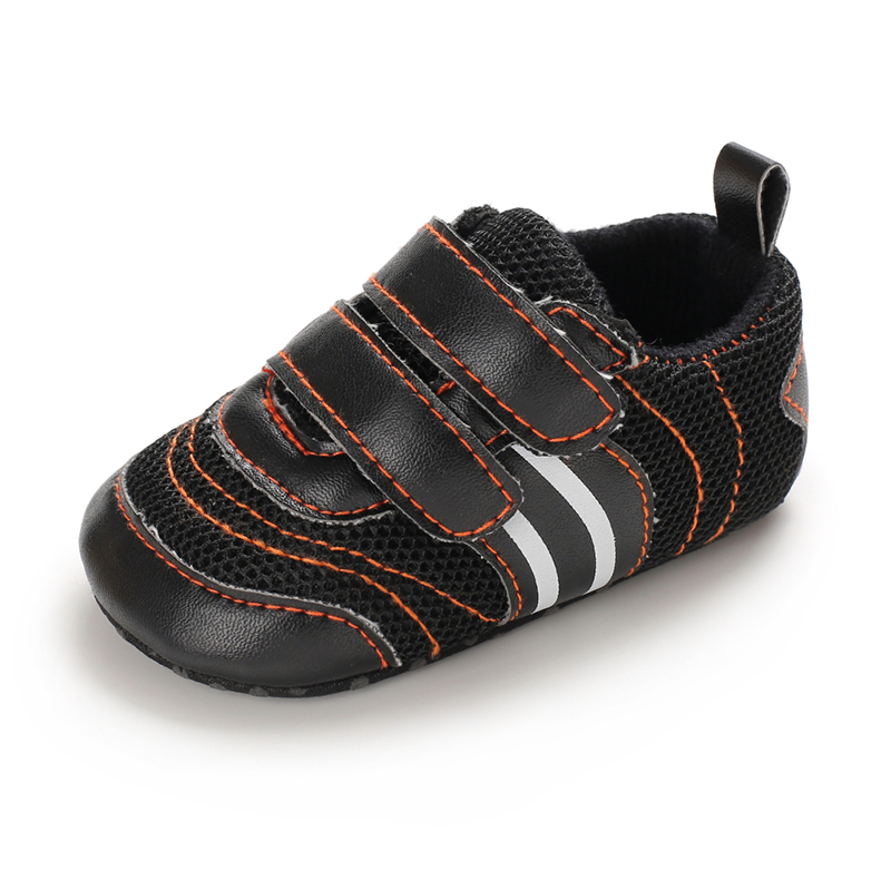 Hot sale PU Leather soft bottom casual boyoutdoor sneaker mesh baby shoes