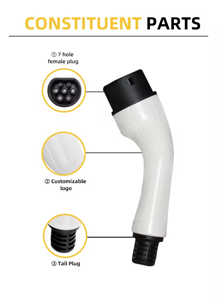Type2 16A EV Charging 5m Connect Line 3.5kW EV Single Gun for 220V AC Input Voltage