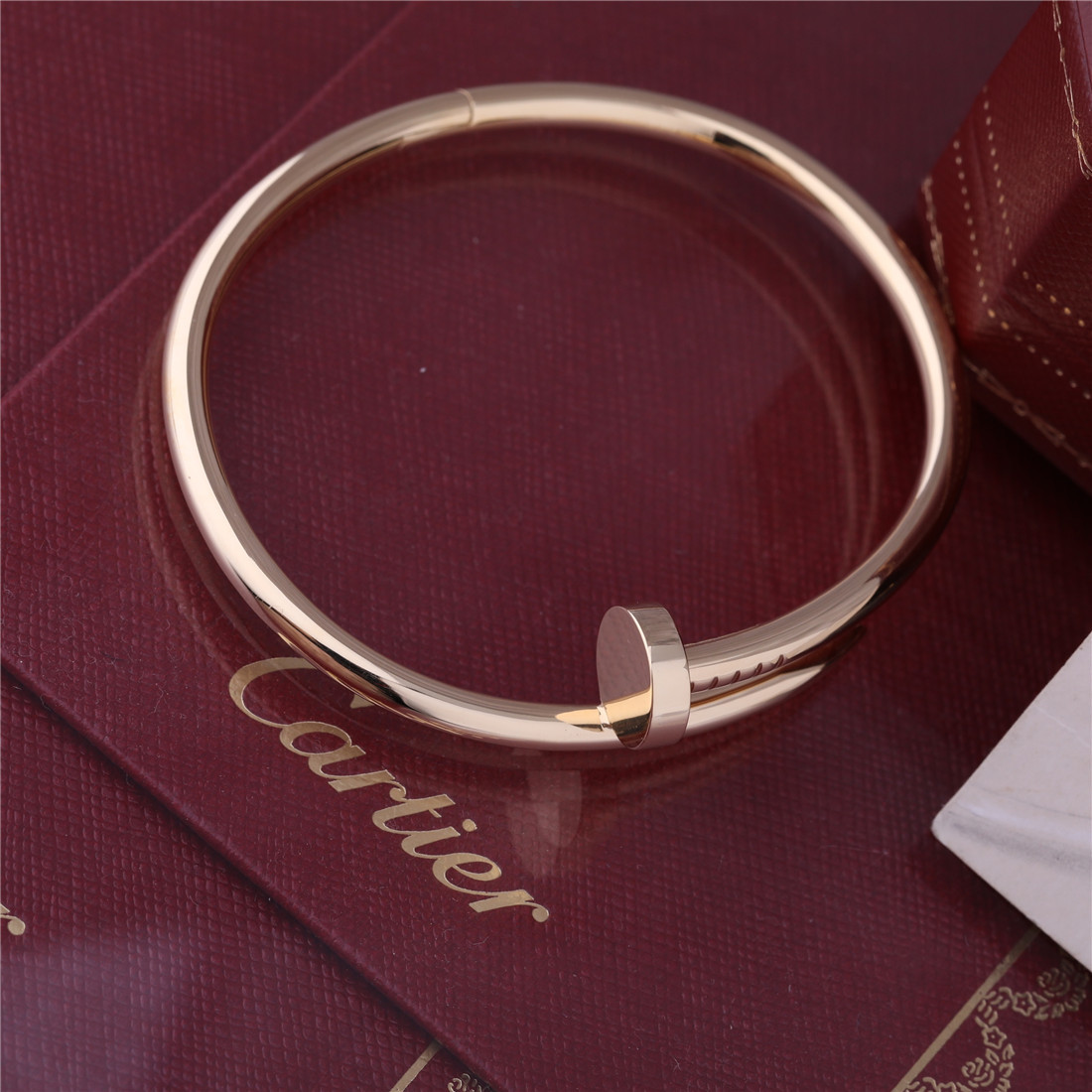 Real Gold JUSTE UN CLOU BRACELET YELLOW GOLD Thick Model Nail Bangle B6048217