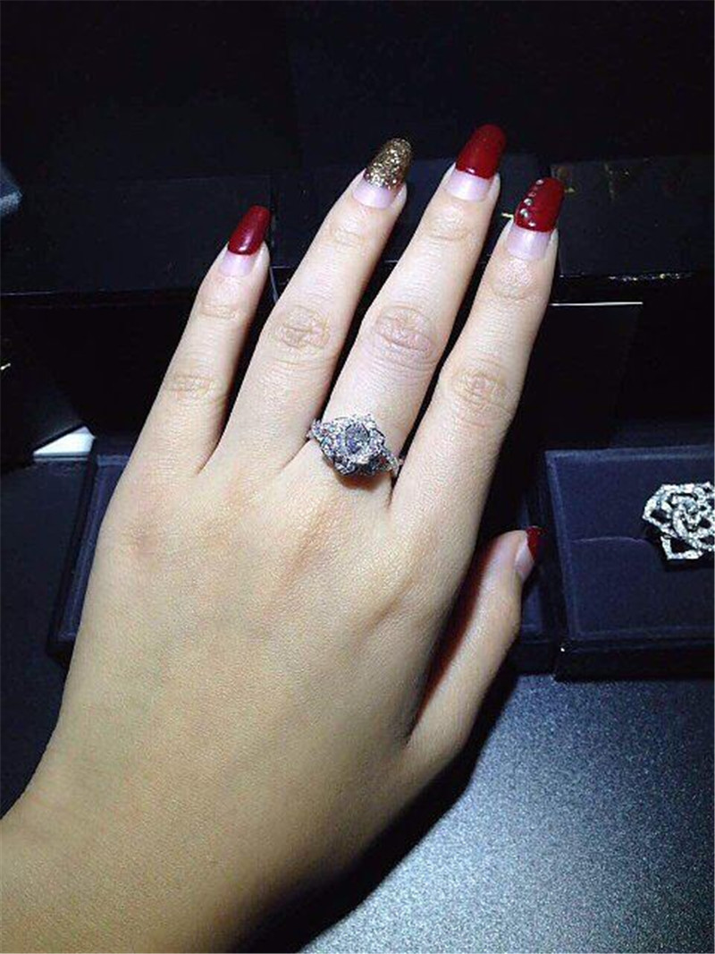 Luxury jewe factory Rose ring 18k gold white gold yellow gold rose gold diamond ring G34UR800