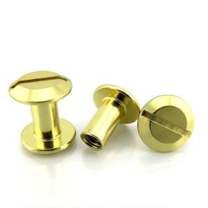 Quality Antique Brass Leather Belt Screw Rivets Flat Head Replaceable Customized wholesale