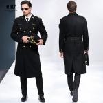 Property Security Work Uniform 100% Cotton Aviation Captain Black Woolen Coat